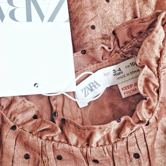 Zara 3-4 Gold Copper Shiny Shimmer Dress NWT - Picture 3 of 5